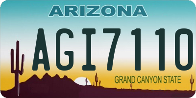 AZ license plate AGI7110