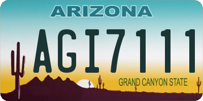 AZ license plate AGI7111