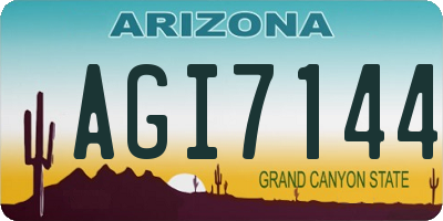 AZ license plate AGI7144