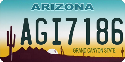 AZ license plate AGI7186