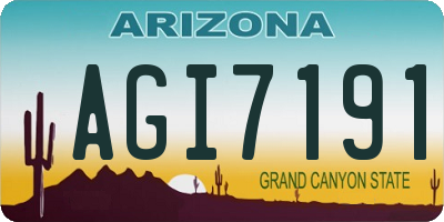 AZ license plate AGI7191