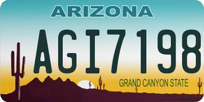 AZ license plate AGI7198