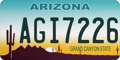AZ license plate AGI7226