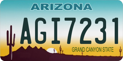 AZ license plate AGI7231