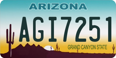 AZ license plate AGI7251