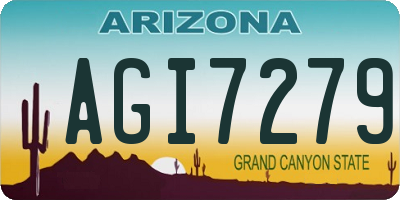 AZ license plate AGI7279