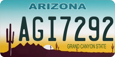 AZ license plate AGI7292