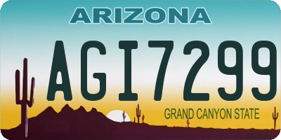 AZ license plate AGI7299
