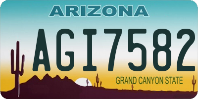 AZ license plate AGI7582