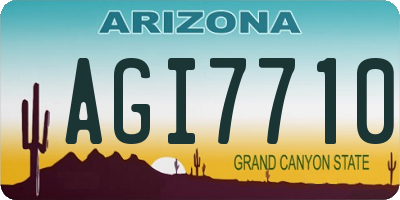 AZ license plate AGI7710