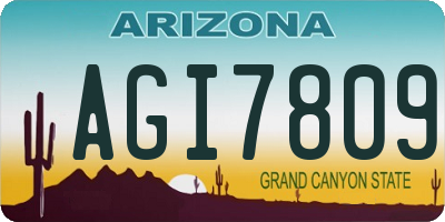 AZ license plate AGI7809
