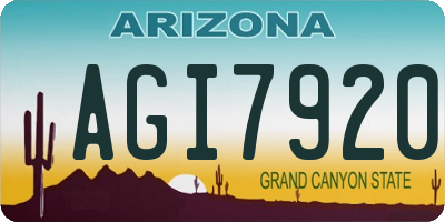 AZ license plate AGI7920