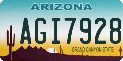 AZ license plate AGI7928