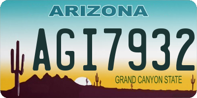 AZ license plate AGI7932