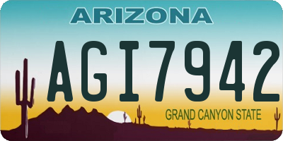 AZ license plate AGI7942