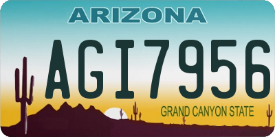 AZ license plate AGI7956