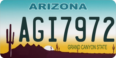 AZ license plate AGI7972