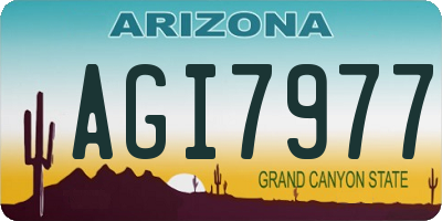 AZ license plate AGI7977