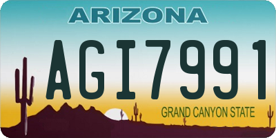 AZ license plate AGI7991