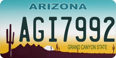 AZ license plate AGI7992