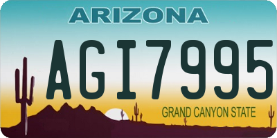 AZ license plate AGI7995
