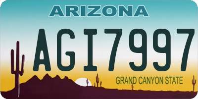 AZ license plate AGI7997