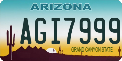 AZ license plate AGI7999
