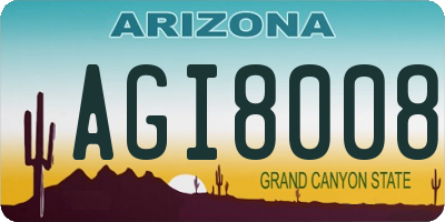 AZ license plate AGI8008