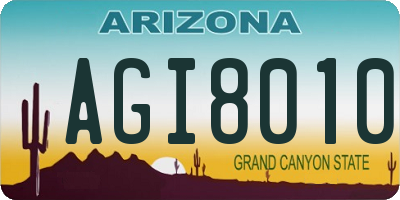 AZ license plate AGI8010