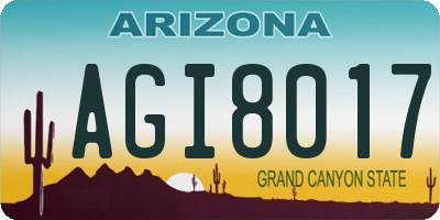 AZ license plate AGI8017