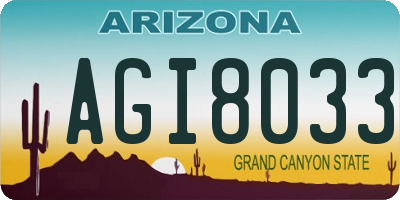 AZ license plate AGI8033