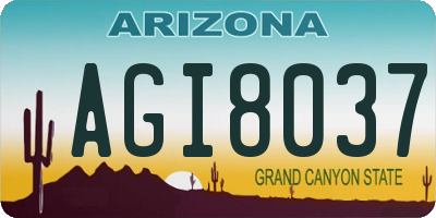 AZ license plate AGI8037
