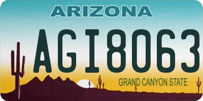 AZ license plate AGI8063