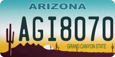 AZ license plate AGI8070