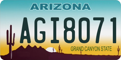 AZ license plate AGI8071