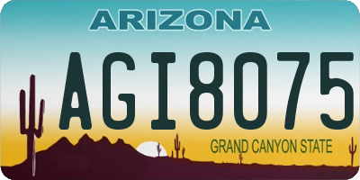 AZ license plate AGI8075