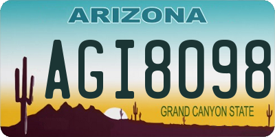 AZ license plate AGI8098