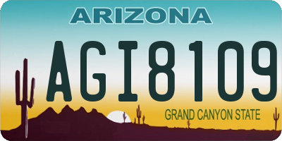 AZ license plate AGI8109
