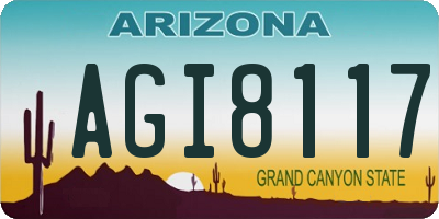 AZ license plate AGI8117