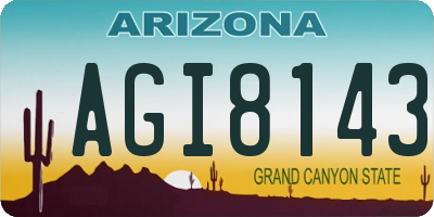 AZ license plate AGI8143