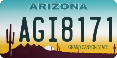 AZ license plate AGI8171