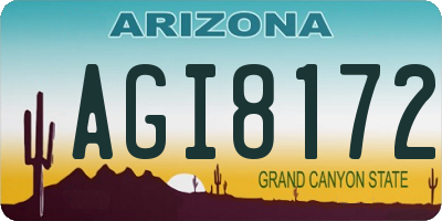 AZ license plate AGI8172