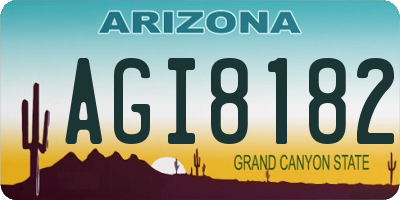 AZ license plate AGI8182