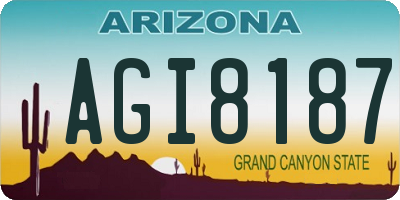 AZ license plate AGI8187
