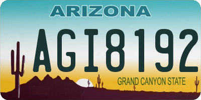 AZ license plate AGI8192