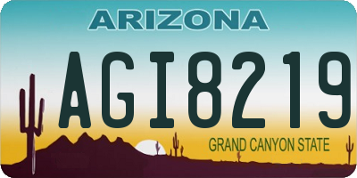 AZ license plate AGI8219