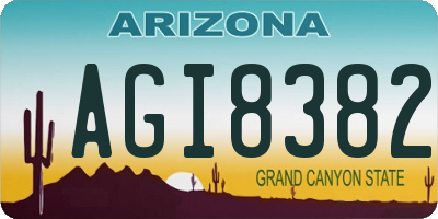 AZ license plate AGI8382