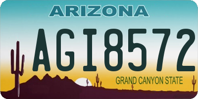 AZ license plate AGI8572