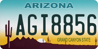 AZ license plate AGI8856