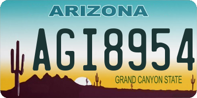 AZ license plate AGI8954